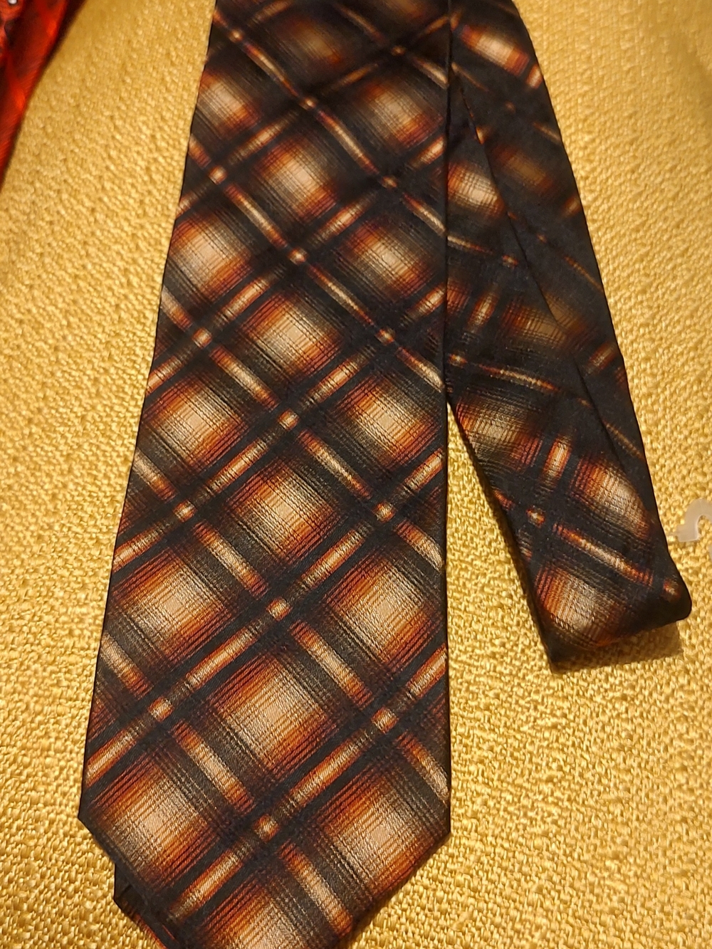 Pierre Cardin Plaid Tie in Black and Brown Gradient